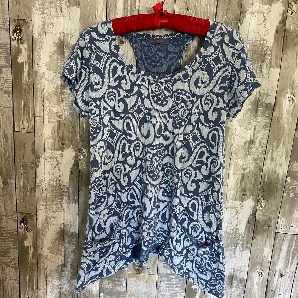 Fresh Produce blue short sleeve top SM